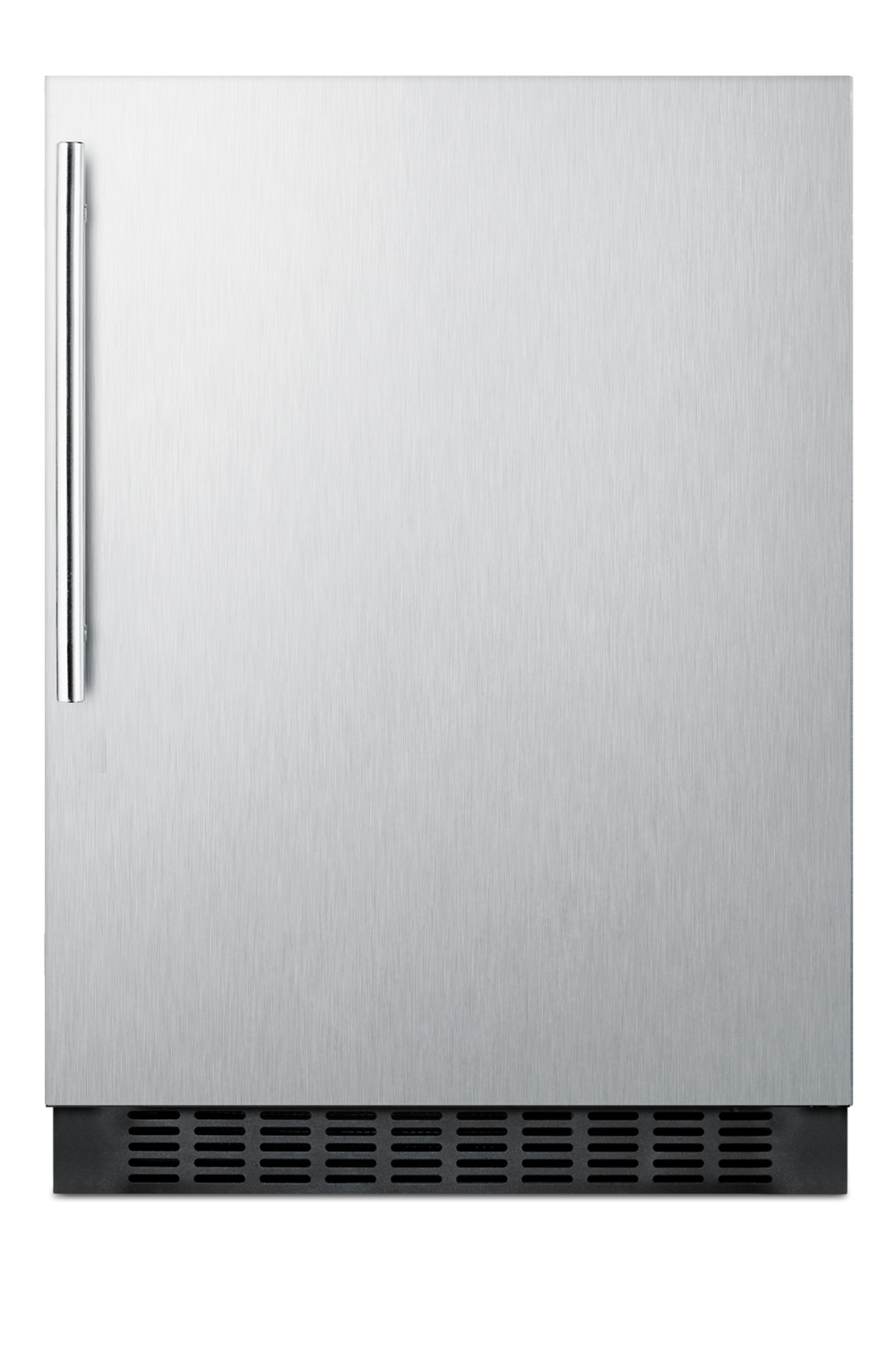 Built-in undercounter all-refrigerator for residential or commercial use, frost-free w/stainless steel wrapped exterior and thin handle